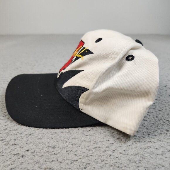 Vintage Sterling Marling Hat Cap Sharktooth Logo 7 Athletic Black White 90s - Picture 3 of 10